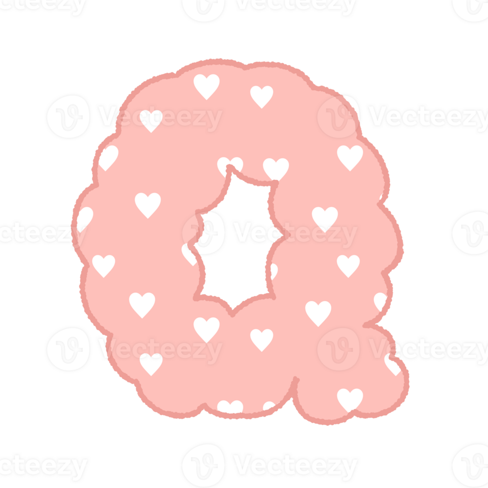 letter Alphabet Cloud Bubble heart pattern Cute Typography pastel colorful Trendy Retro Y2k childish for birthday nursery baby shower png