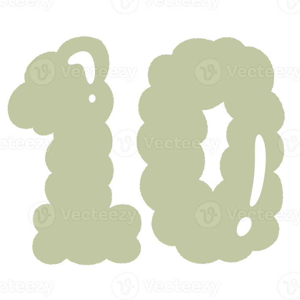 Number Alphabet Cloud Bubble Cute Typography pastel colorful Trendy Retro Y2k childish for birthday nursery baby shower png
