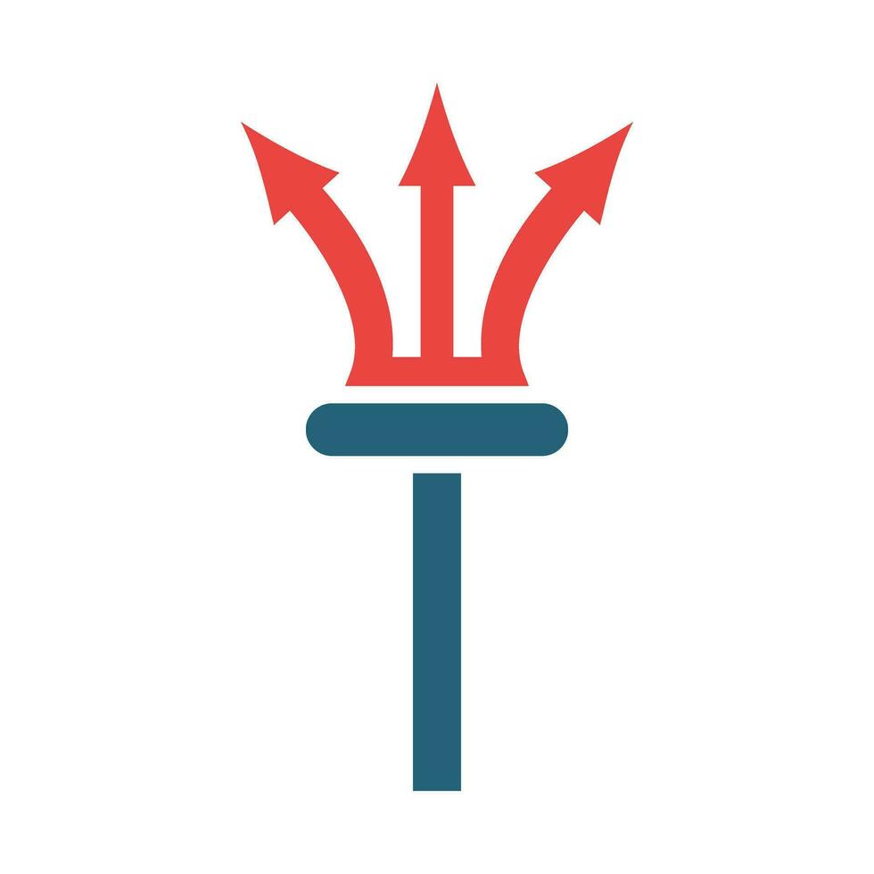 Trident Vector Glyph Two Color Icon For Personal And Commercial Use.
