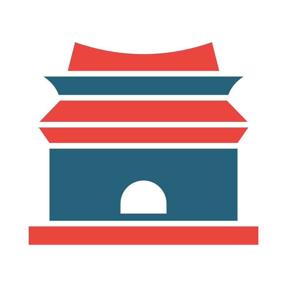 Ming Dynasty Tombs Vector Glyph Two Color Icons For Personal And Commercial Use.