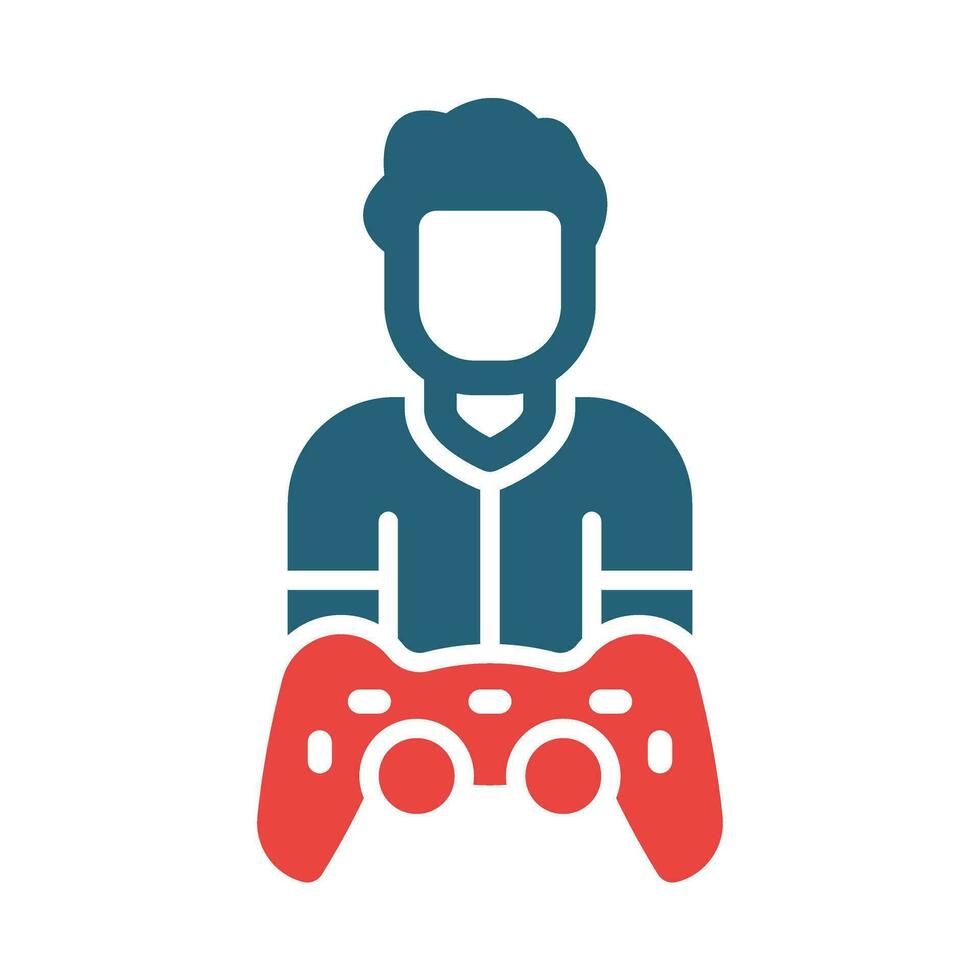 Gamer Vector Glyph Two Color Icon For Personal And Commercial Use.