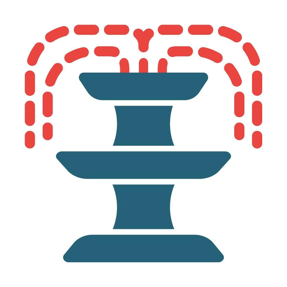 Fountian Vector Glyph Two Color Icon For Personal And Commercial Use.