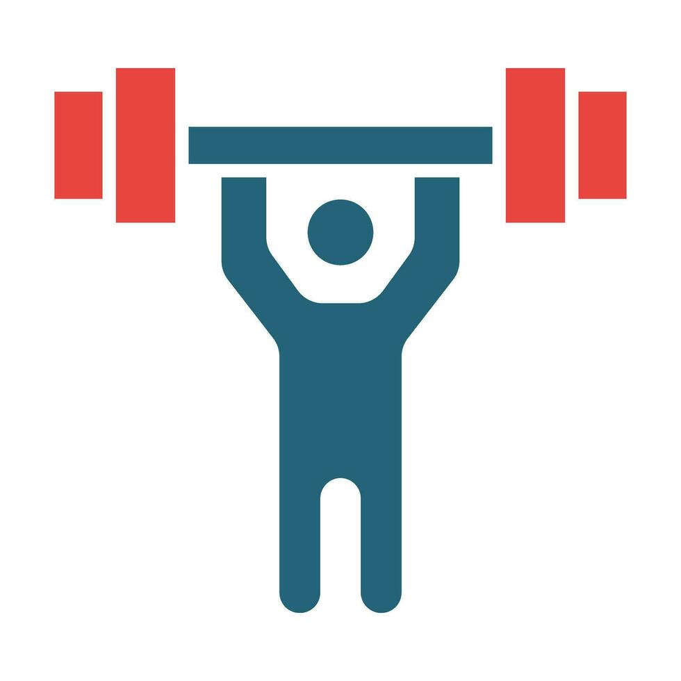 Weightlifter Vector Glyph Two Color Icon For Personal And Commercial Use.