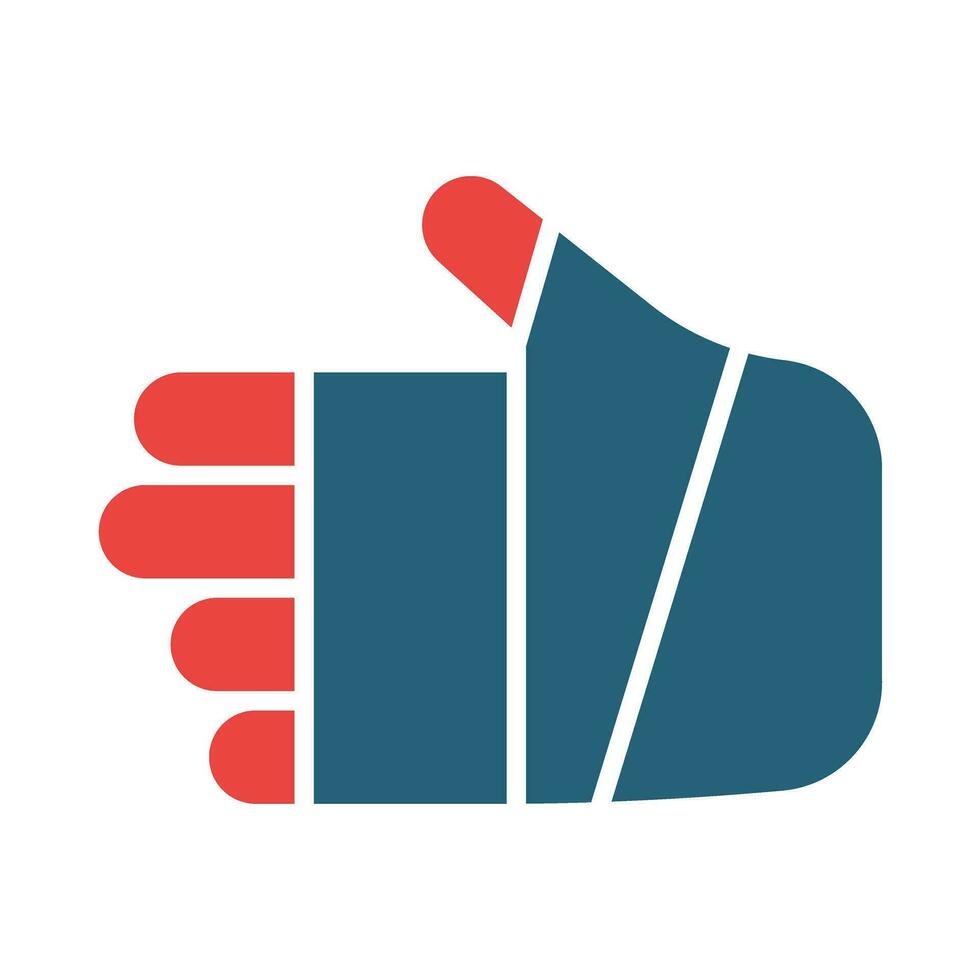 Broken Hand Vector Glyph Two Color Icon For Personal And Commercial Use.