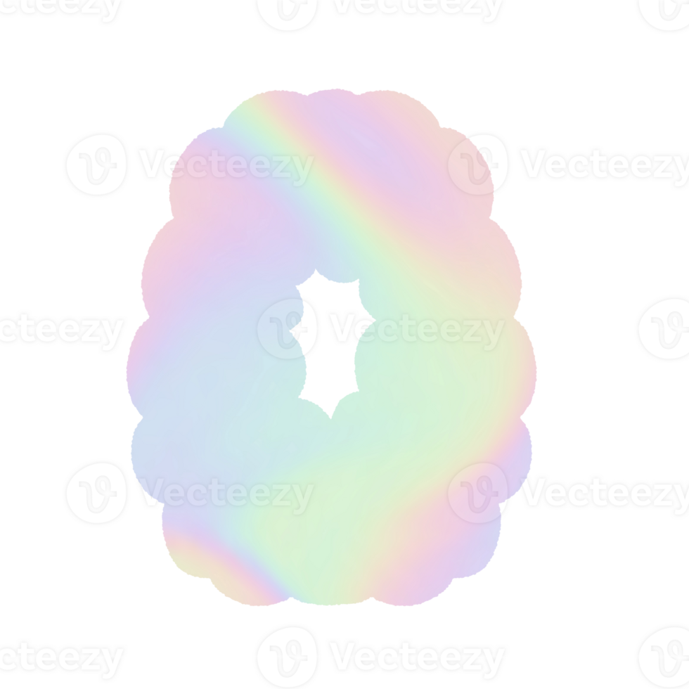 Number Holographic y2k Alphabet Cloud Bubble Cute Typography pastel colorful Trendy Retro childish for birthday nursery baby shower png