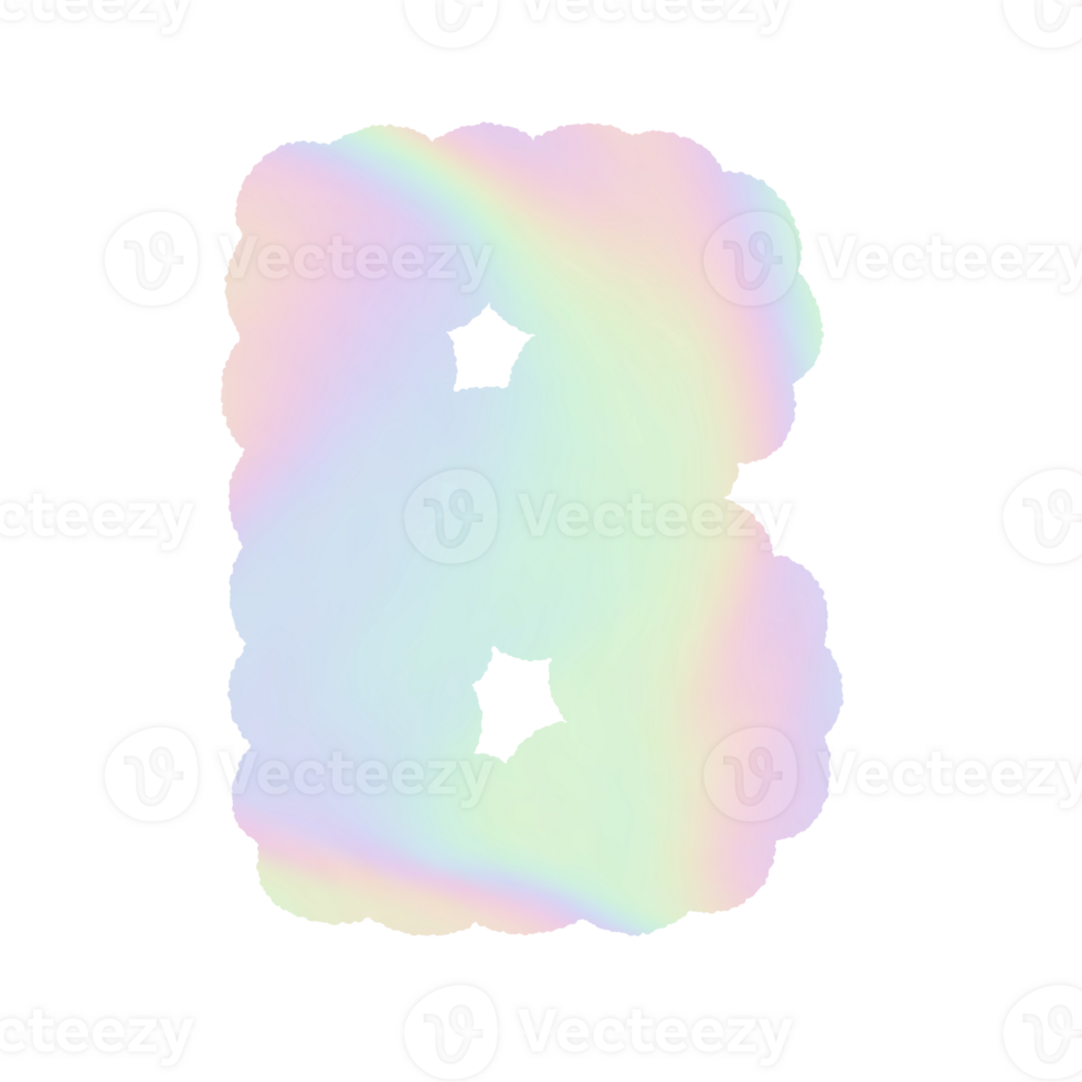 letter Holographic y2k Alphabet Cloud Bubble Cute Typography pastel colorful Trendy Retro childish for birthday nursery baby shower png