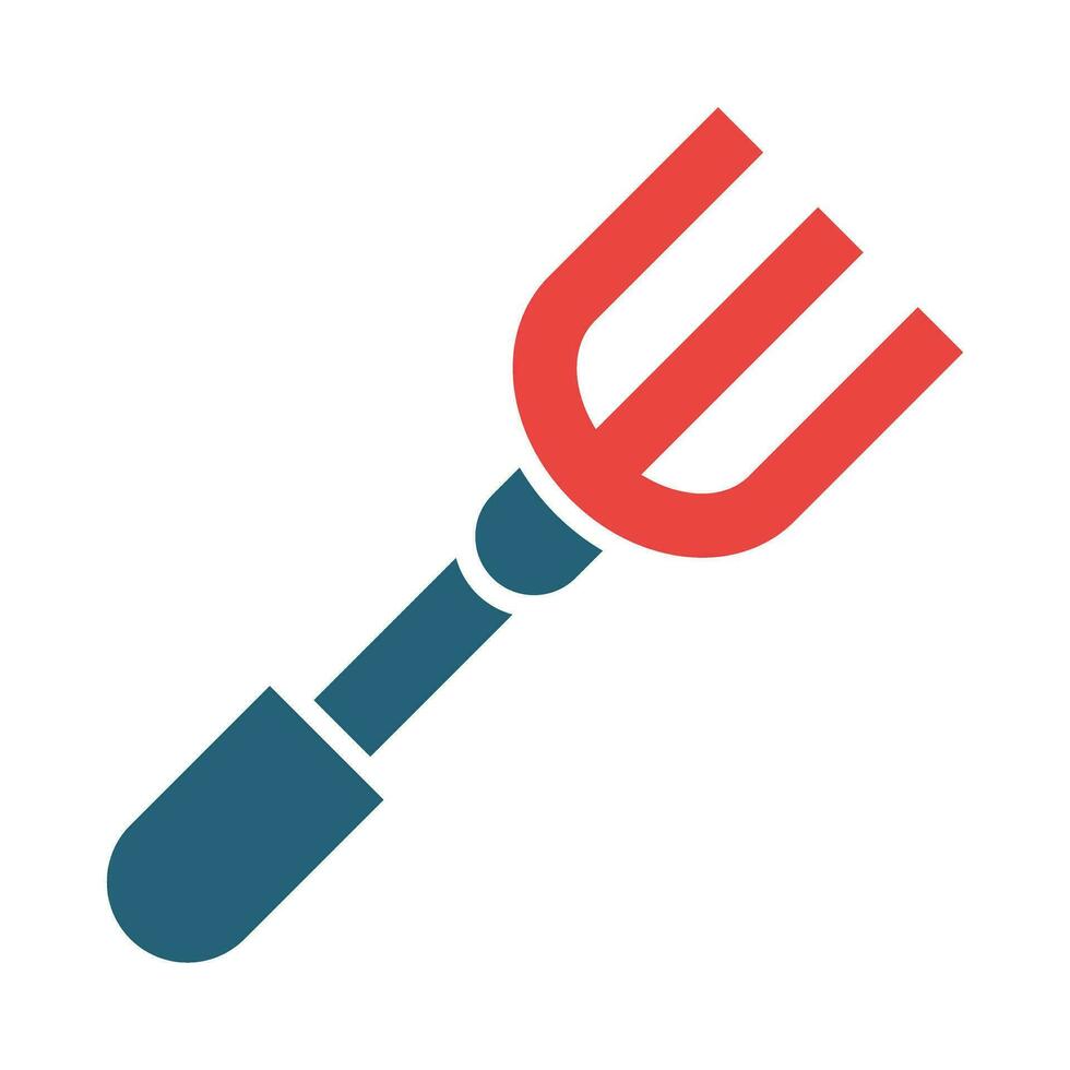 Garden Fork Vector Glyph Two Color Icon For Personal And Commercial Use.