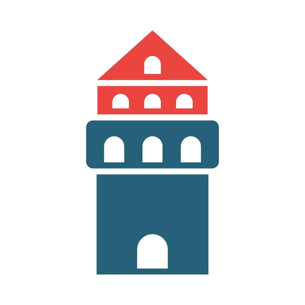 Galata Tower Vector Glyph Two Color Icons For Personal And Commercial Use.