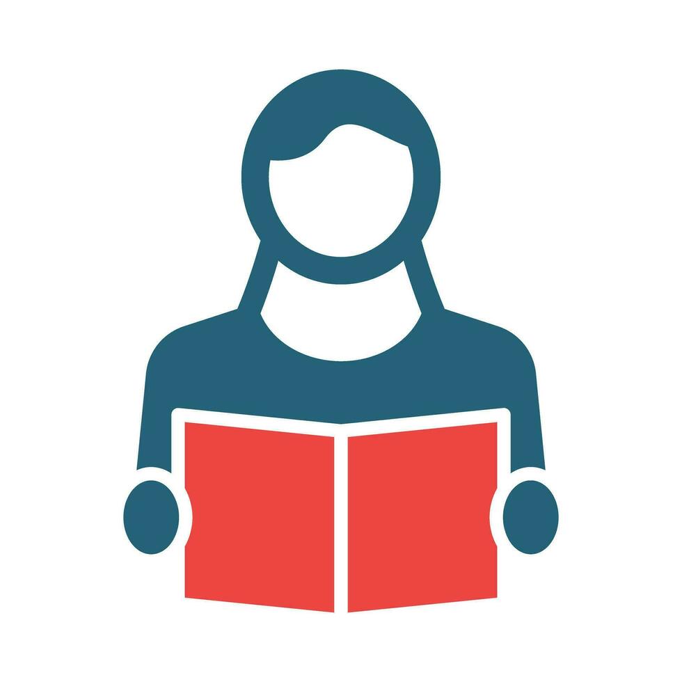 Reading Vector Glyph Two Color Icon For Personal And Commercial Use.