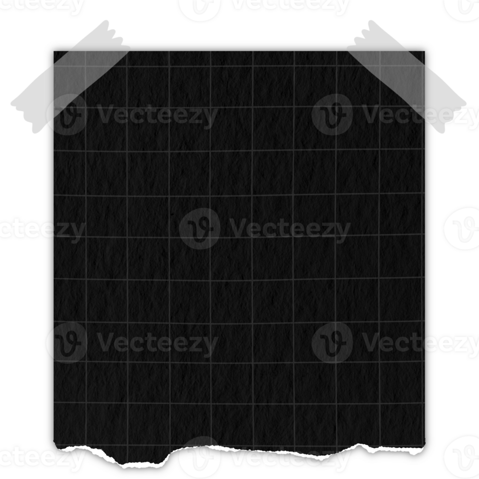 grid black paper lines Graph ripped message torn paper edge sheet strip page header decoration collage for message note page or banner cardboard blank memo png