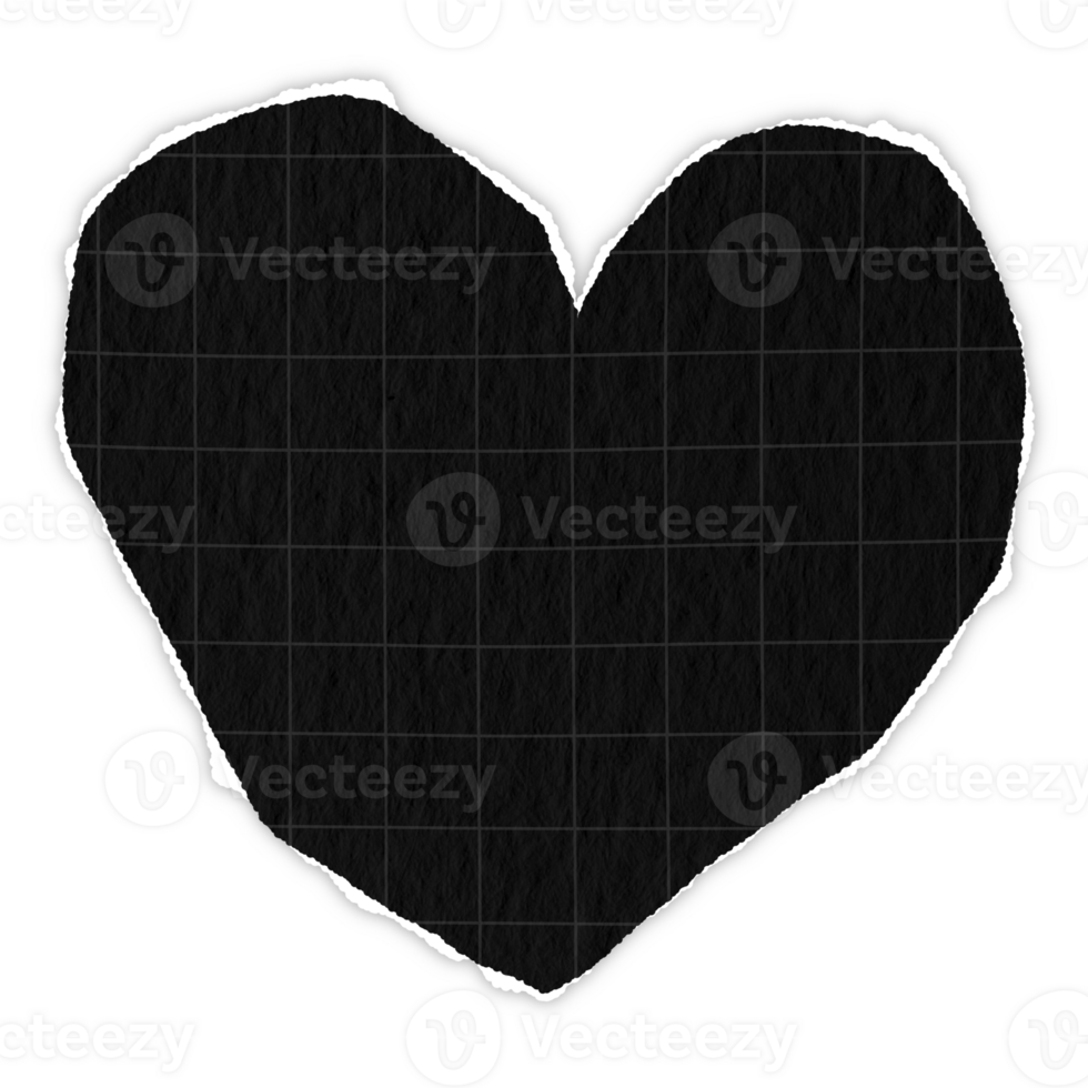 grid black paper lines Graph heart shape ripped message torn paper edge sheet strip page header decoration collage for message note page or banner cardboard blank memo png