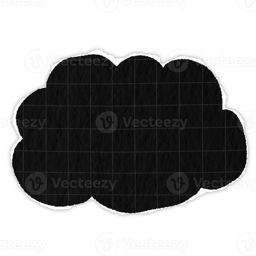 grid black paper lines Graph cloud shape ripped message torn paper edge sheet strip page header decoration collage for message note page or banner cardboard blank memo png