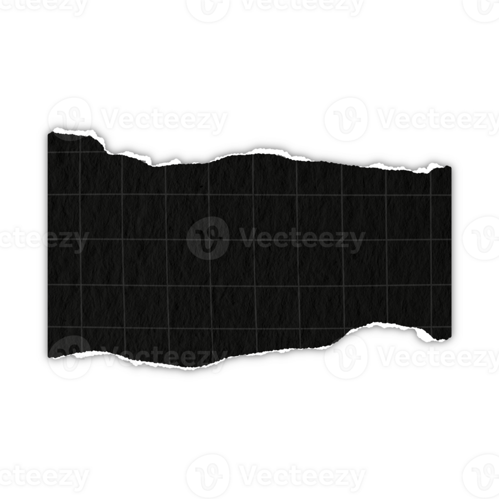 grid black paper lines Graph ripped message torn paper edge sheet strip page header decoration collage for message note page or banner cardboard blank memo png