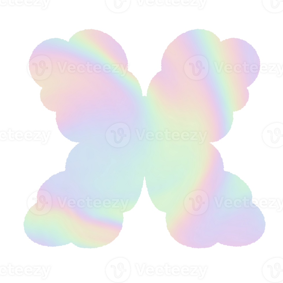 letter Holographic y2k Alphabet Cloud Bubble Cute Typography pastel colorful Trendy Retro childish for birthday nursery baby shower png