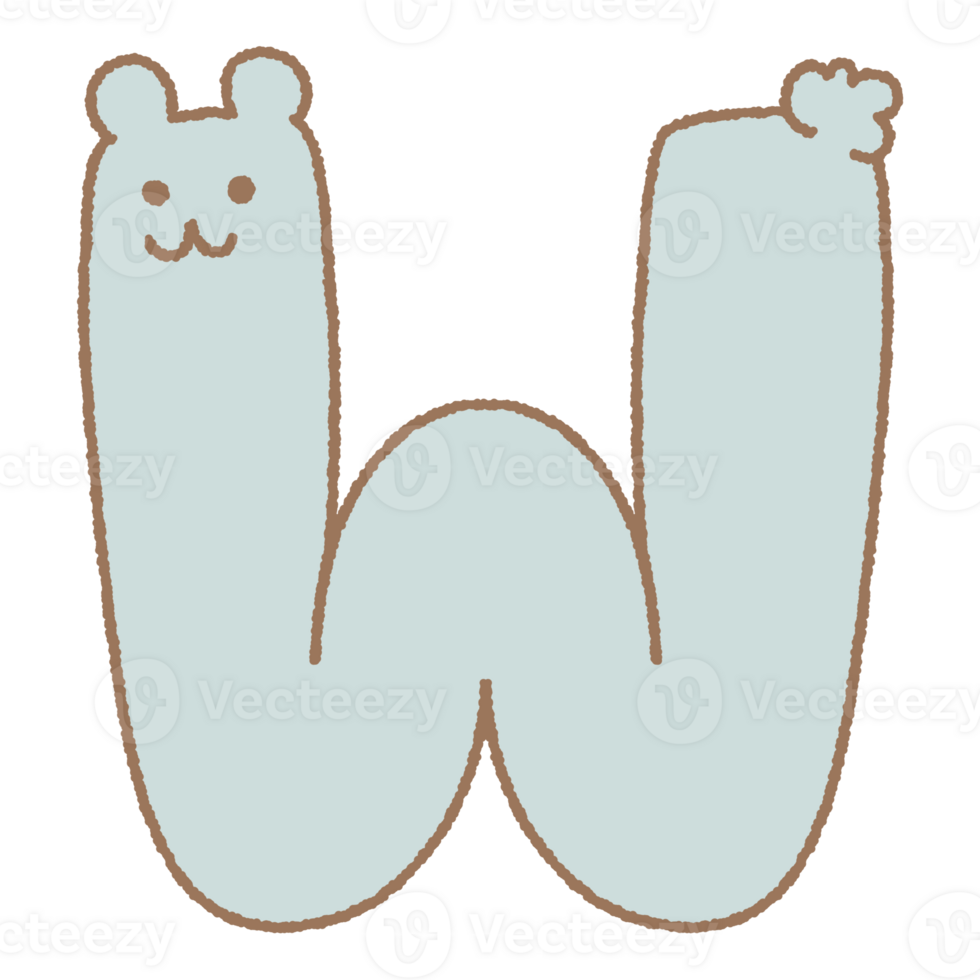 letter Alphabet with cute Animal cartoon Doodle pastel color for kids education invitation card nursery poster png