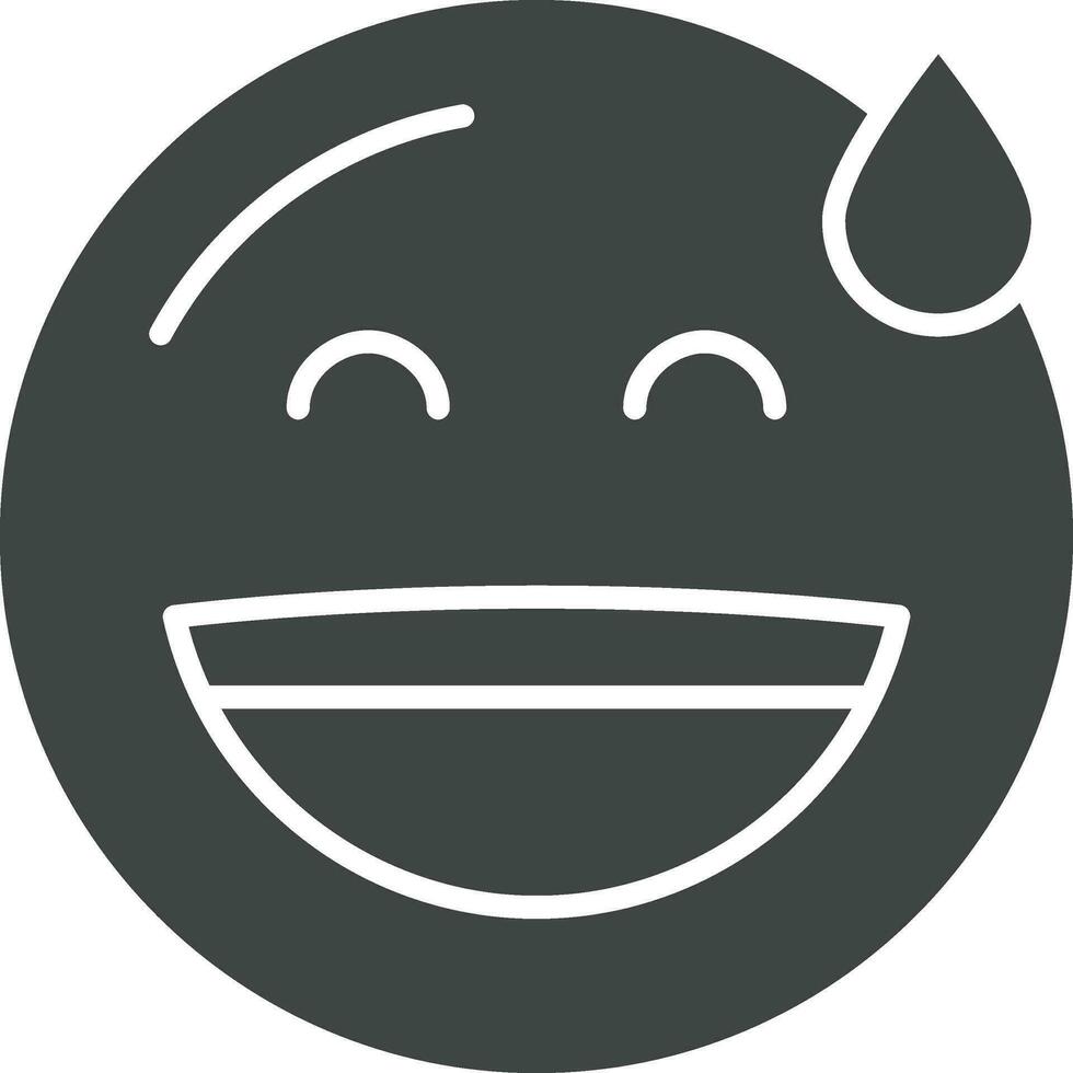 sonriendo cara con sudor icono vector imagen. adecuado para móvil aplicaciones, web aplicaciones y impresión medios de comunicación.