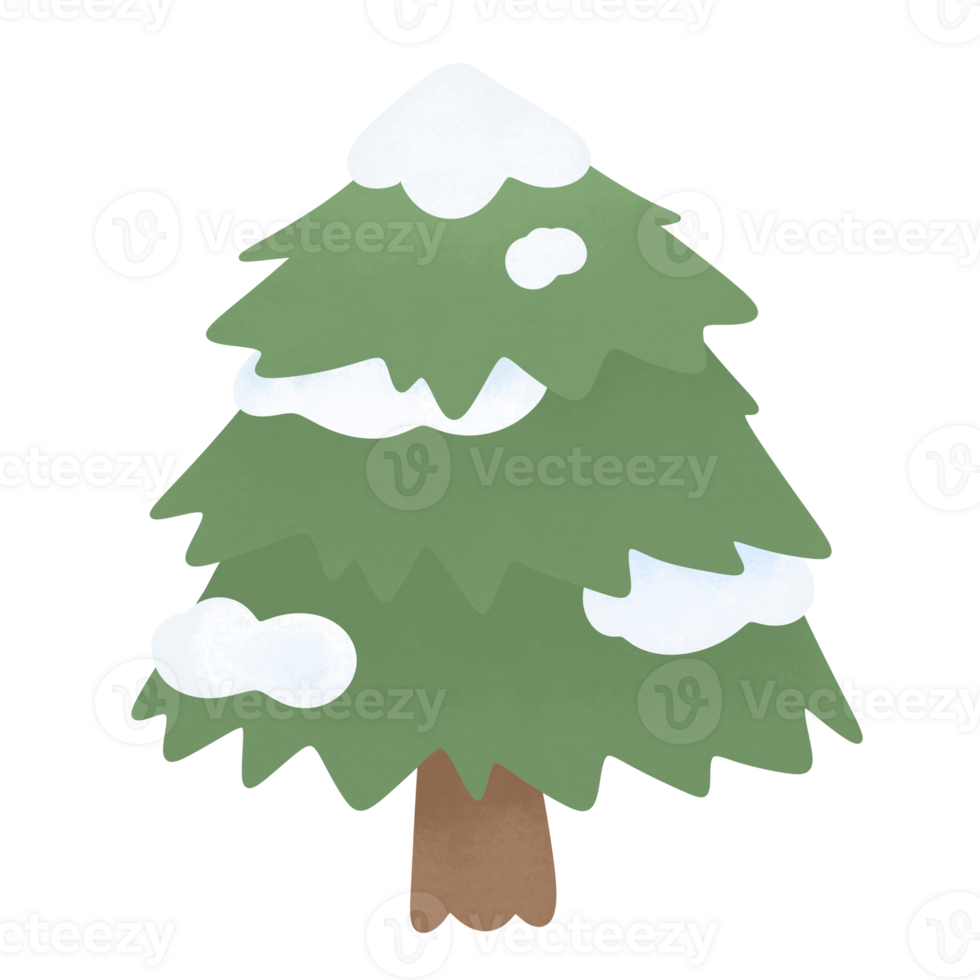 Watercolor green Christmas tree Ornament star cute xmas Happy New Year card, posters png