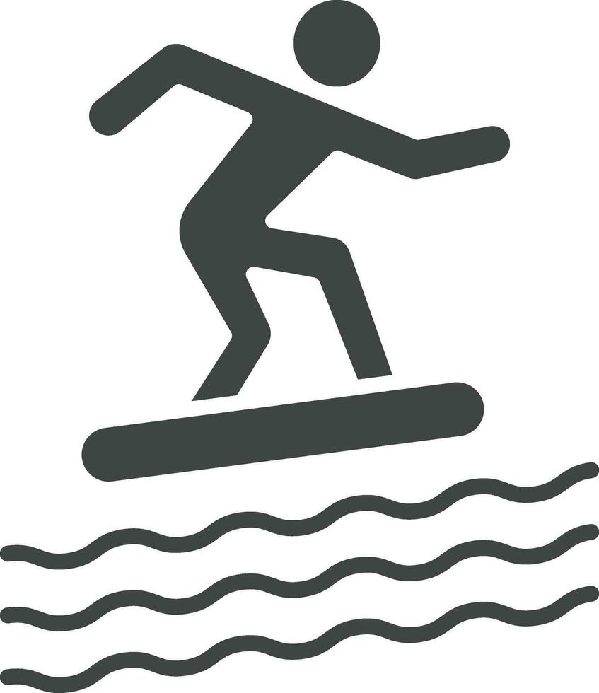 Person Surfing icon vector image. Suitable for mobile apps, web apps and print media.