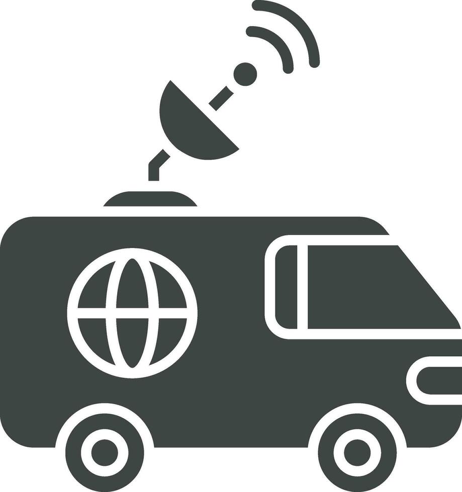 News Van icon vector image. Suitable for mobile apps, web apps and print media.