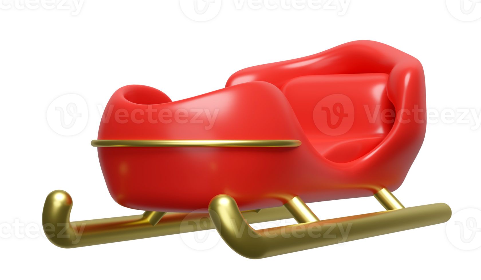 3d Christmas sleigh for santa claus. merry christmas and happy new year, 3d render illustration png