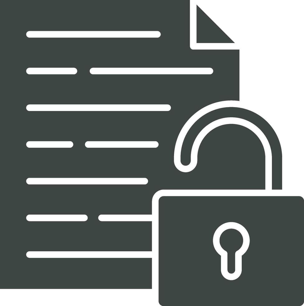 Unlock Documents icon vector image. Suitable for mobile apps, web apps and print media.