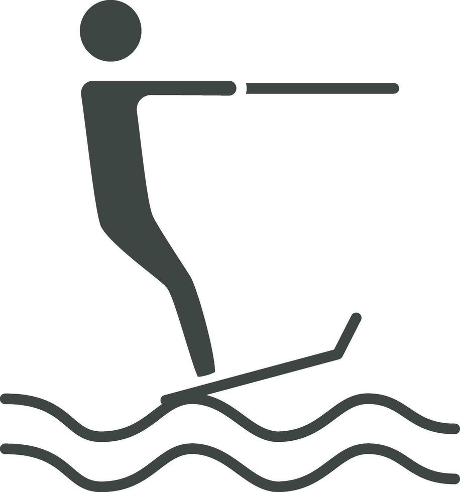 Water Skiing icon vector image. Suitable for mobile apps, web apps and print media.