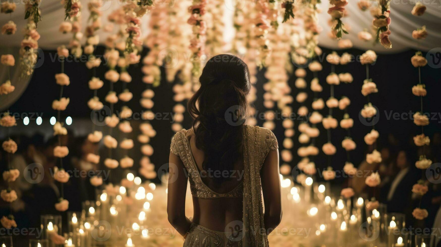 el encantado resplandor de un indio boda. generativo ai foto