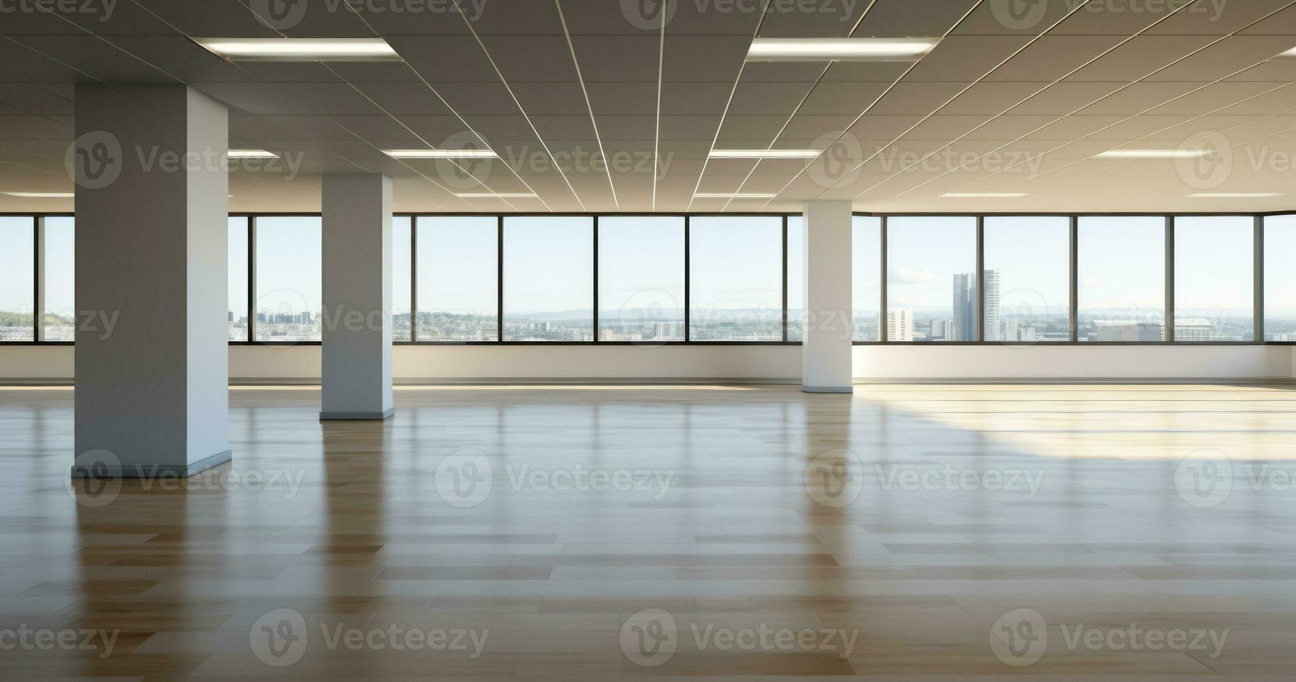 The Minimalist Business Room Aesthetic. The interior of minimalist empty room in a business building. Generative AI photo