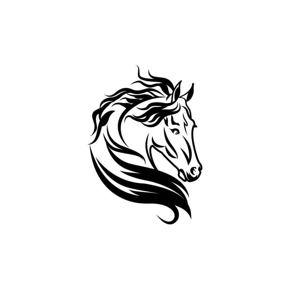 using the concept of a horse's head,Vector silhouette of a horse's head. vector