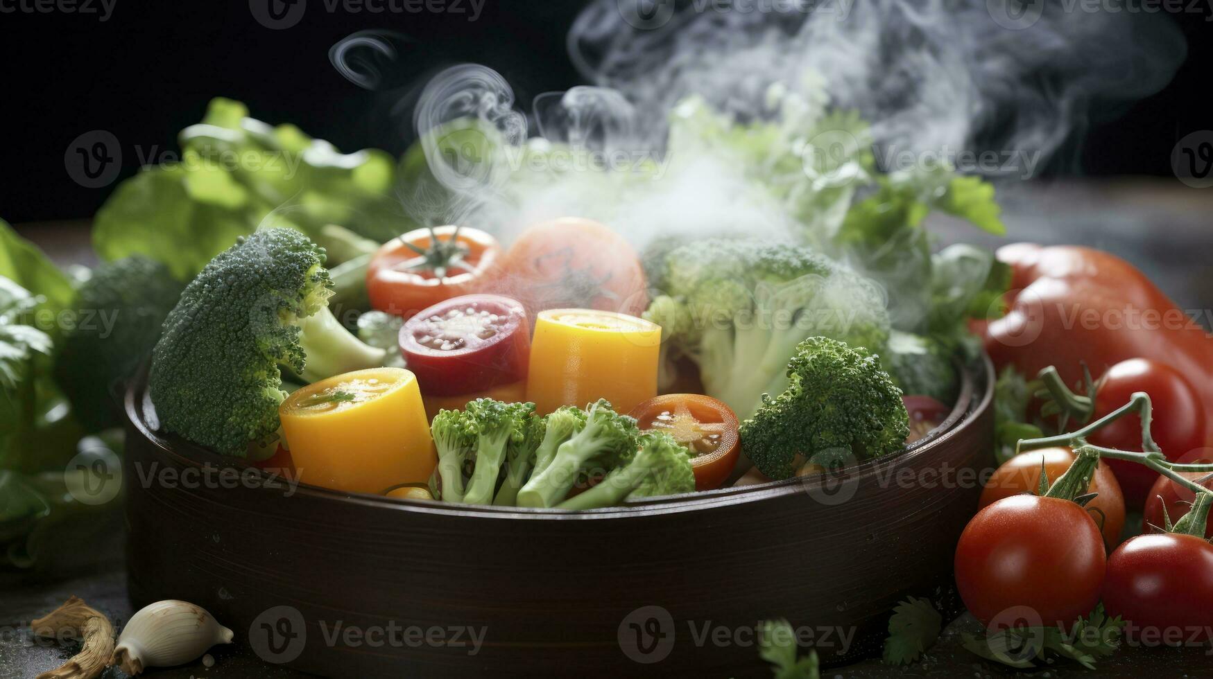 Unlocking Flavors Through Vegetable Steaming. Generative AI photo