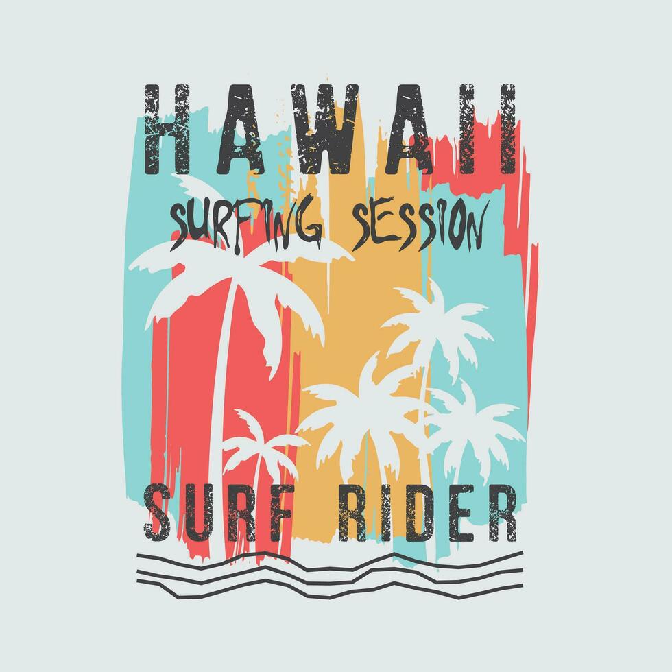 Hawaii surf rider illustration typography. perfect for t shirt design vector