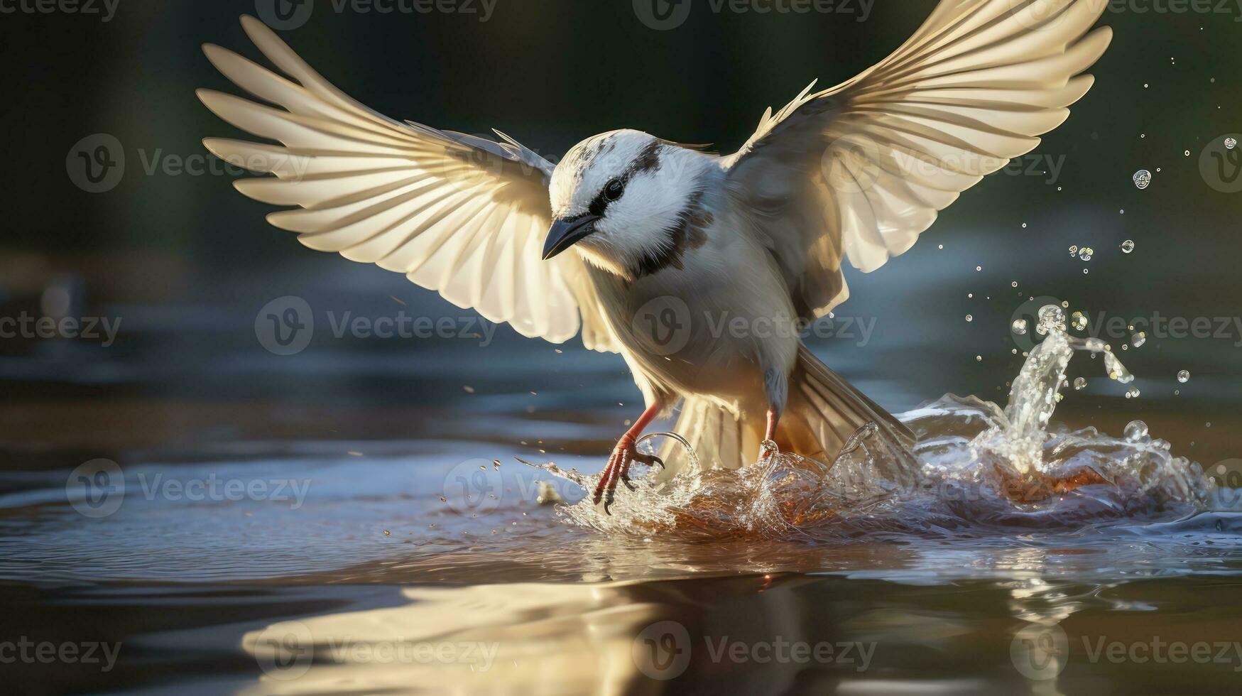 Captivating Glimpses of Birds in Forage and Flight. Generative AI photo