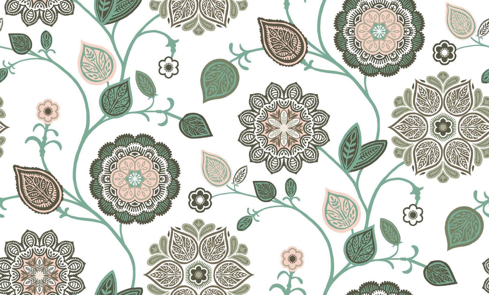 Textile floral and mix color deign vector