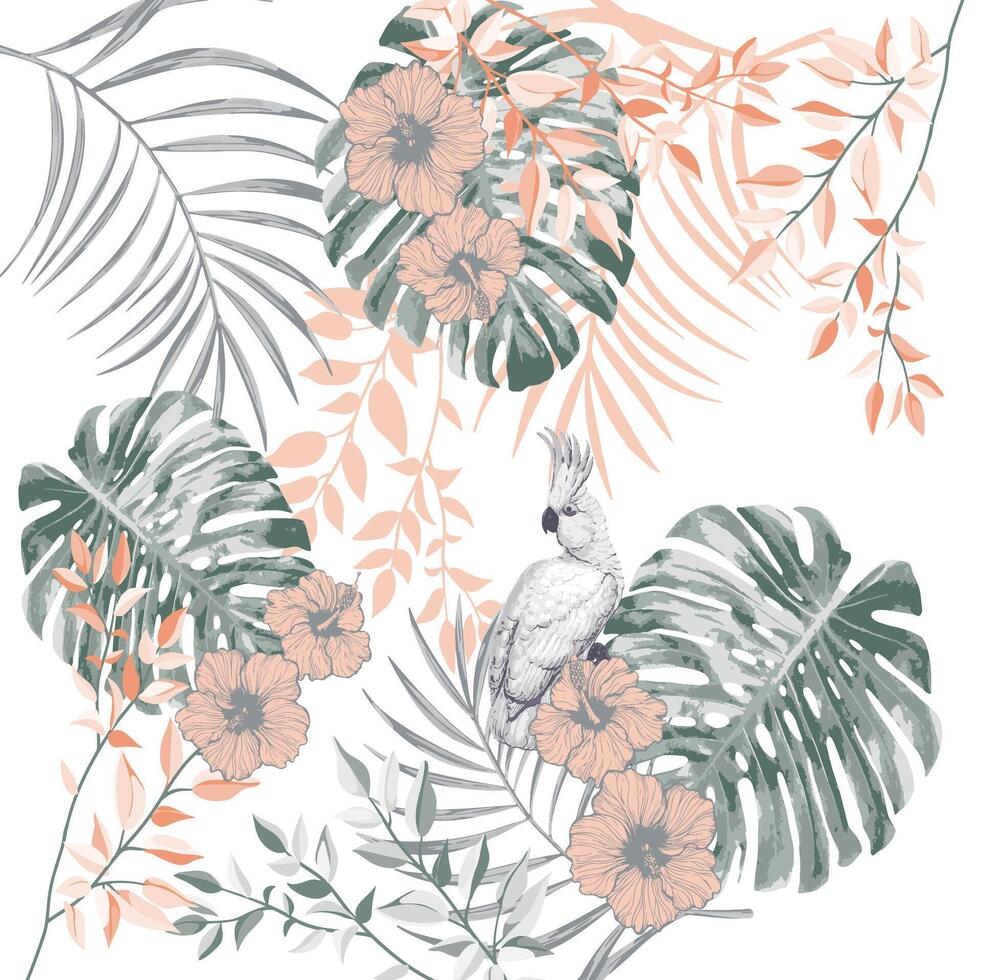 Textile floral and mix color deign vector