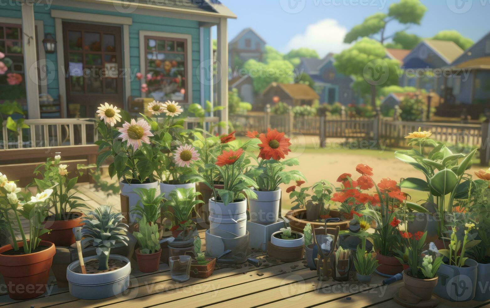 Provides insights into home gardening tips, featuring seed planting and pruning techniques. Generative AI photo