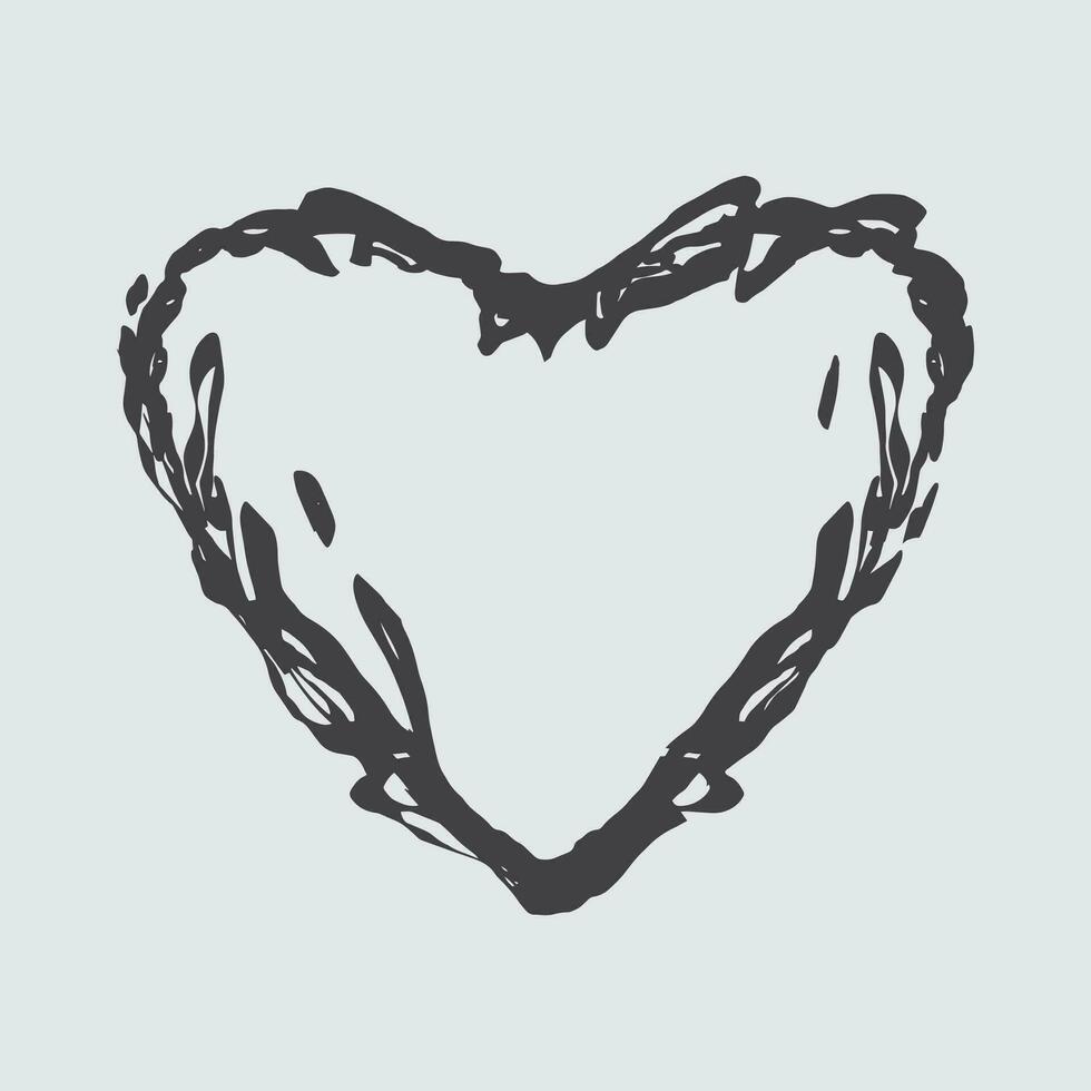 hand drawn messy and melting heart illustration in a striking and cool style for logos, clothing businesses, and t-shirt prints or stickers, backgrounds, and clothing collection designs vector