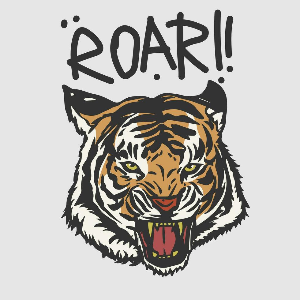 tiger illustration for logos, clothing businesses, and print t-shirts or stickers, backgrounds, and clothing collection designs vector