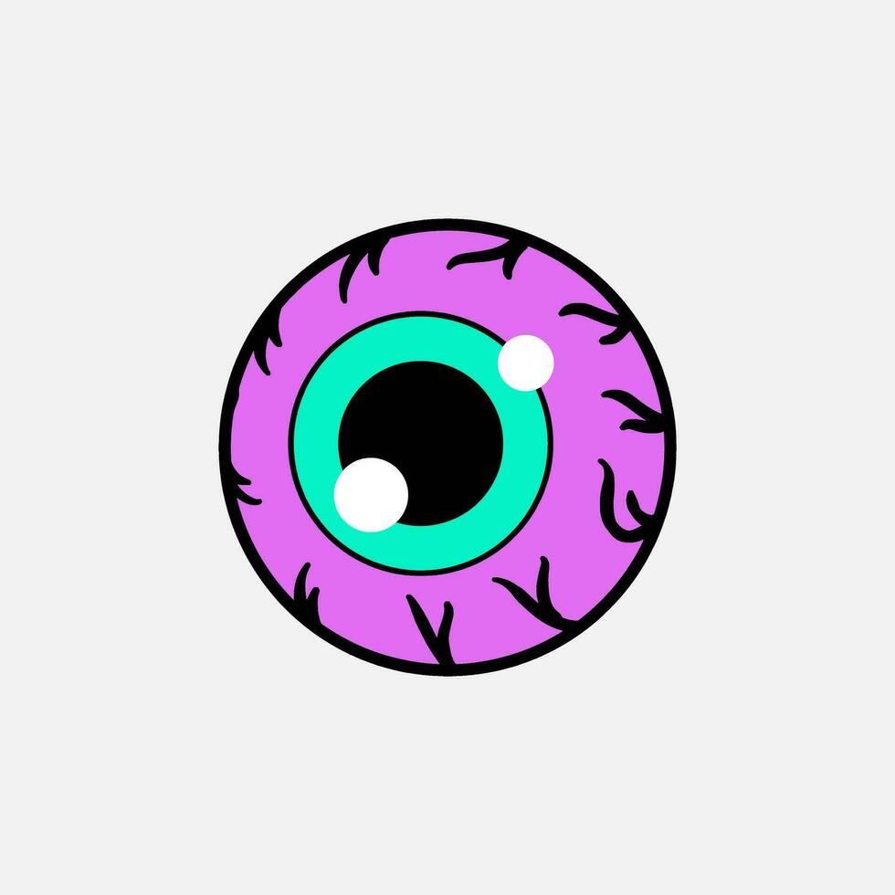 Hand drawn eye illustration in striking and cool vintage y2k style for logo, clothing business, and t-shirt print or sticker, background, and clothing collection design. vector