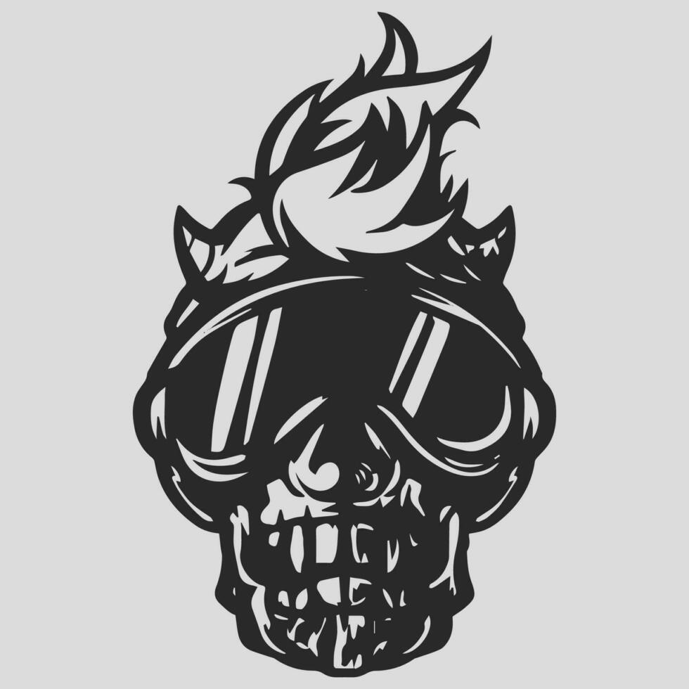 Exclusive vector skull image for tattoos, t shirt designs, urban apparel, and element design needs for any concept.