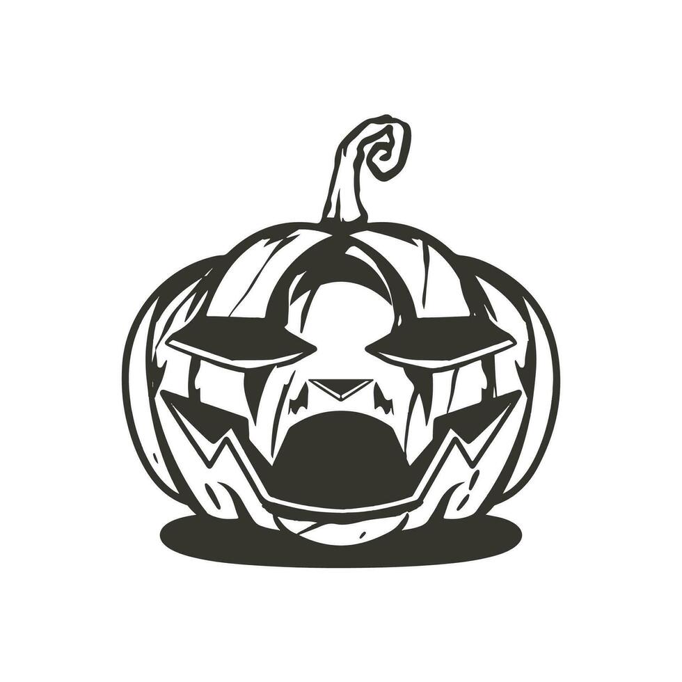 isolated black and white halloween pumpkin logo for your design needs in an easy to use vector format