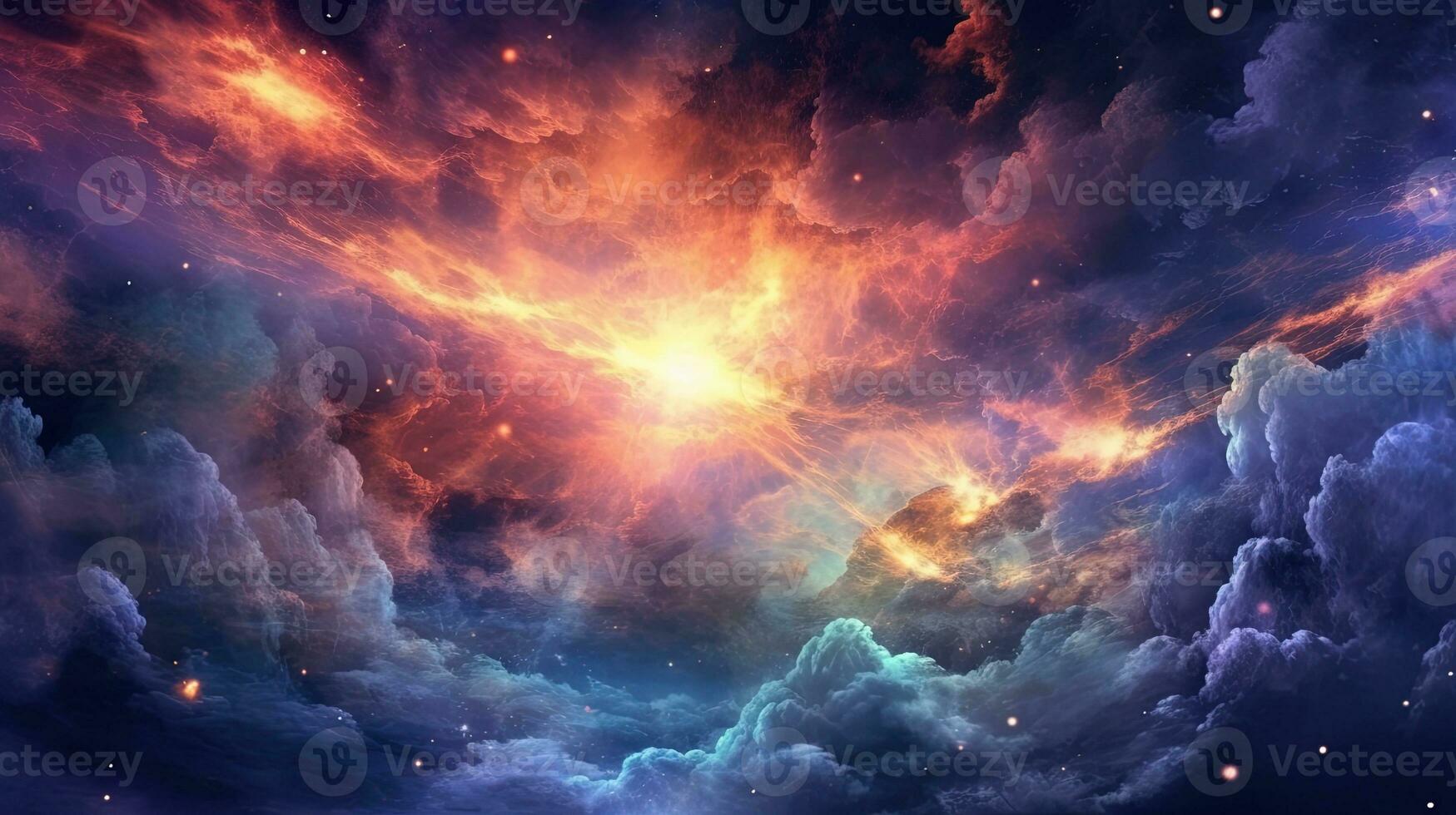 AI generated path to enlightenment, digital art illustration, Generative AI photo