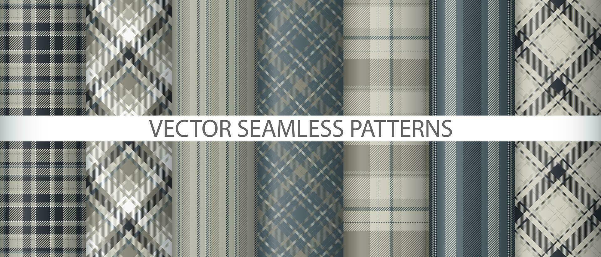 Set texture check background. Vector tartan pattern. Seamless fabric plaid textile.