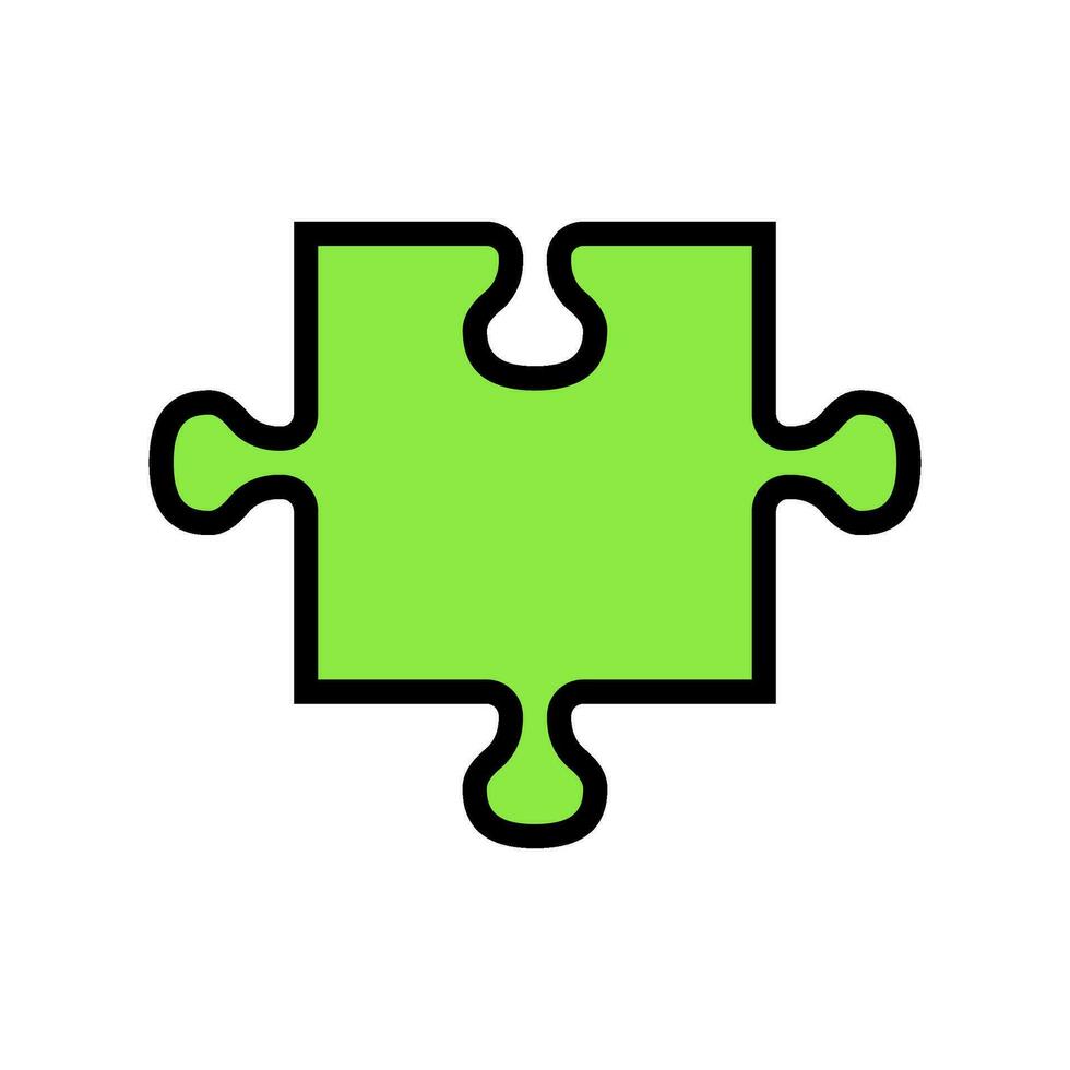 puzzle piece jigsaw color icon vector illustration