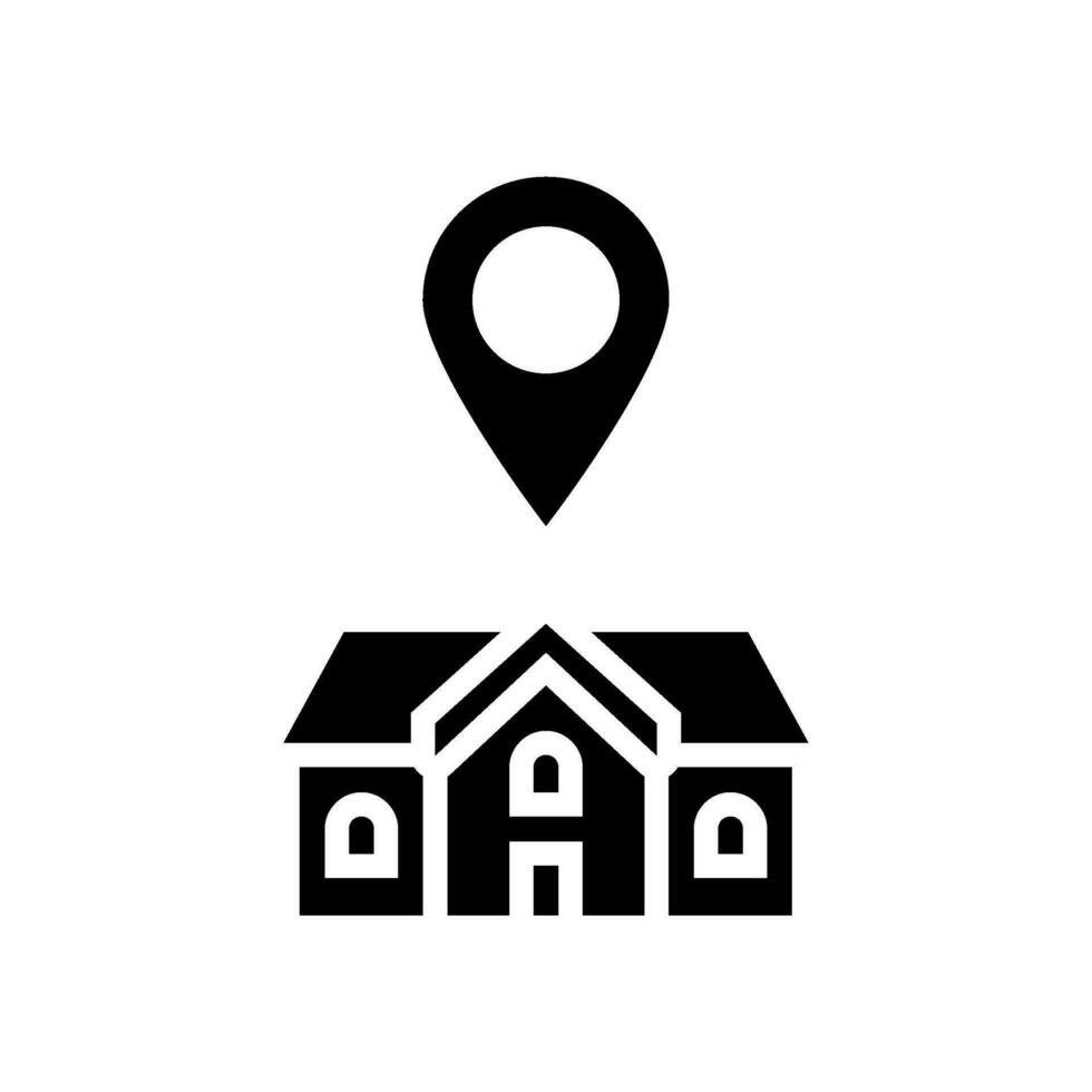 home map location glyph icon vector illustration