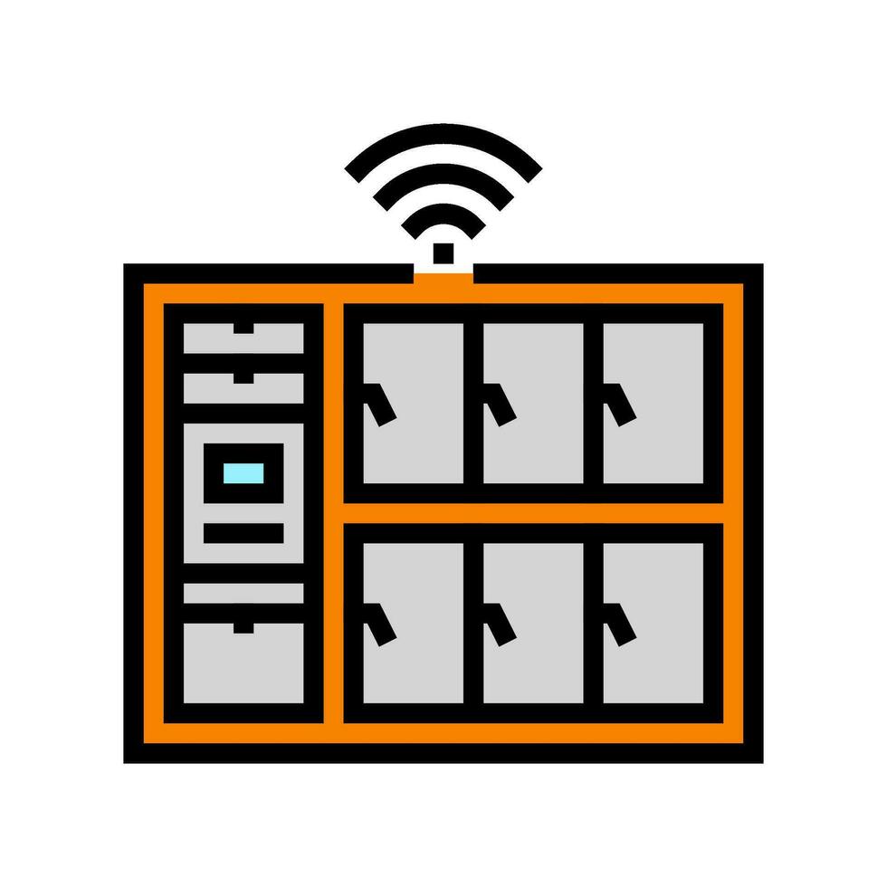 smart lockers autonomous delivery color icon vector illustration