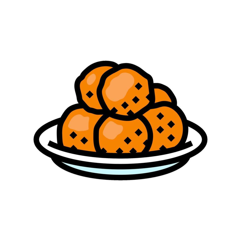 Loukoumades griego cocina color icono vector ilustración