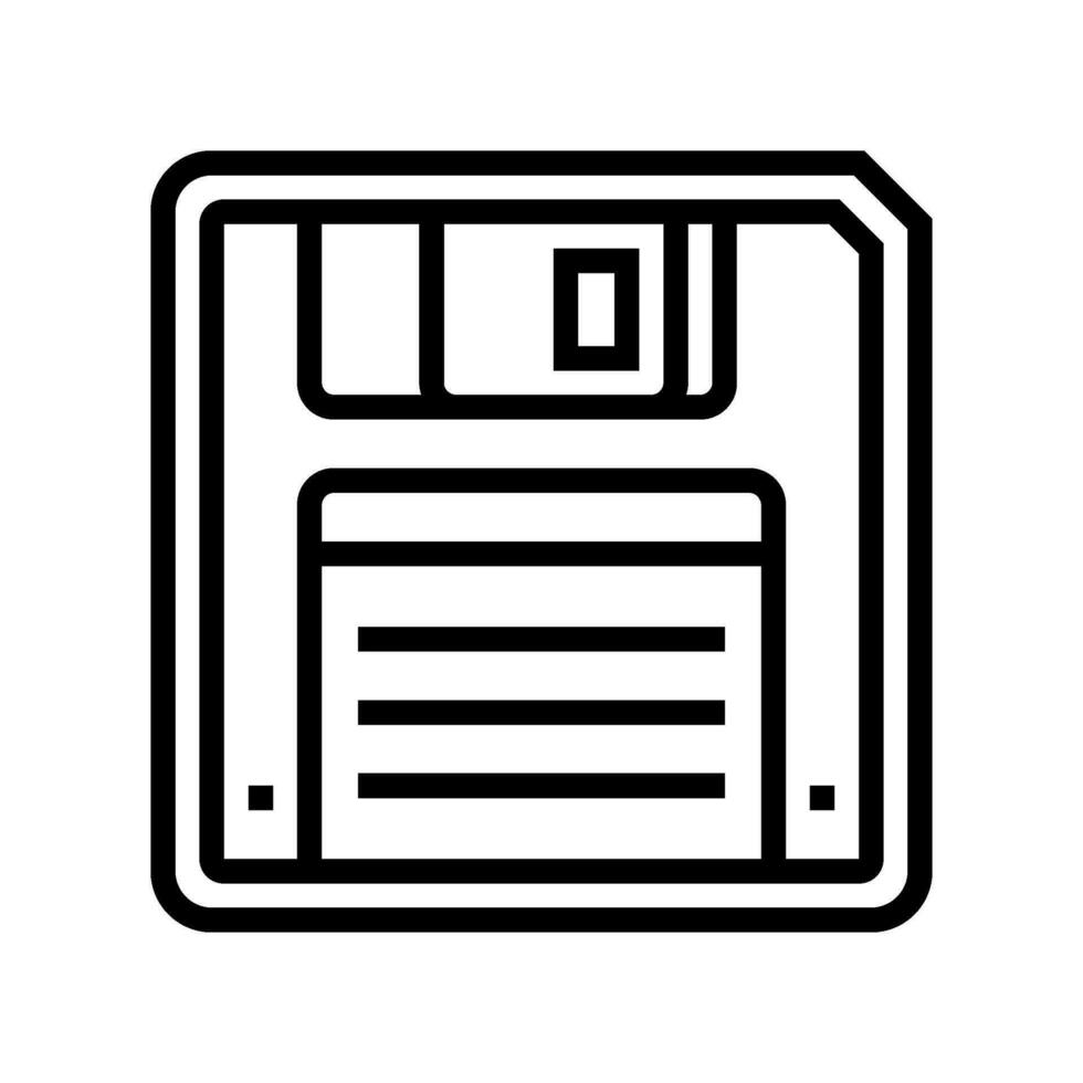 floppy disk saving loading data line icon vector illustration