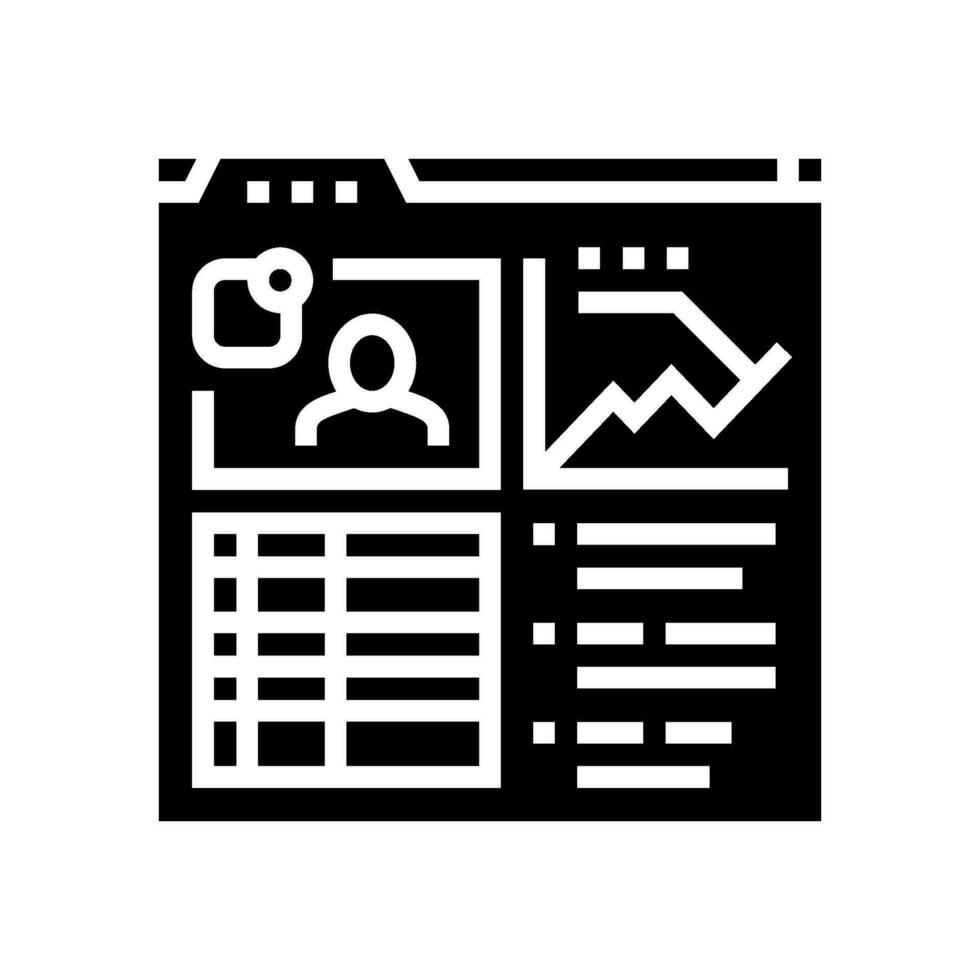 learning analytics online platform glyph icon vector illustration