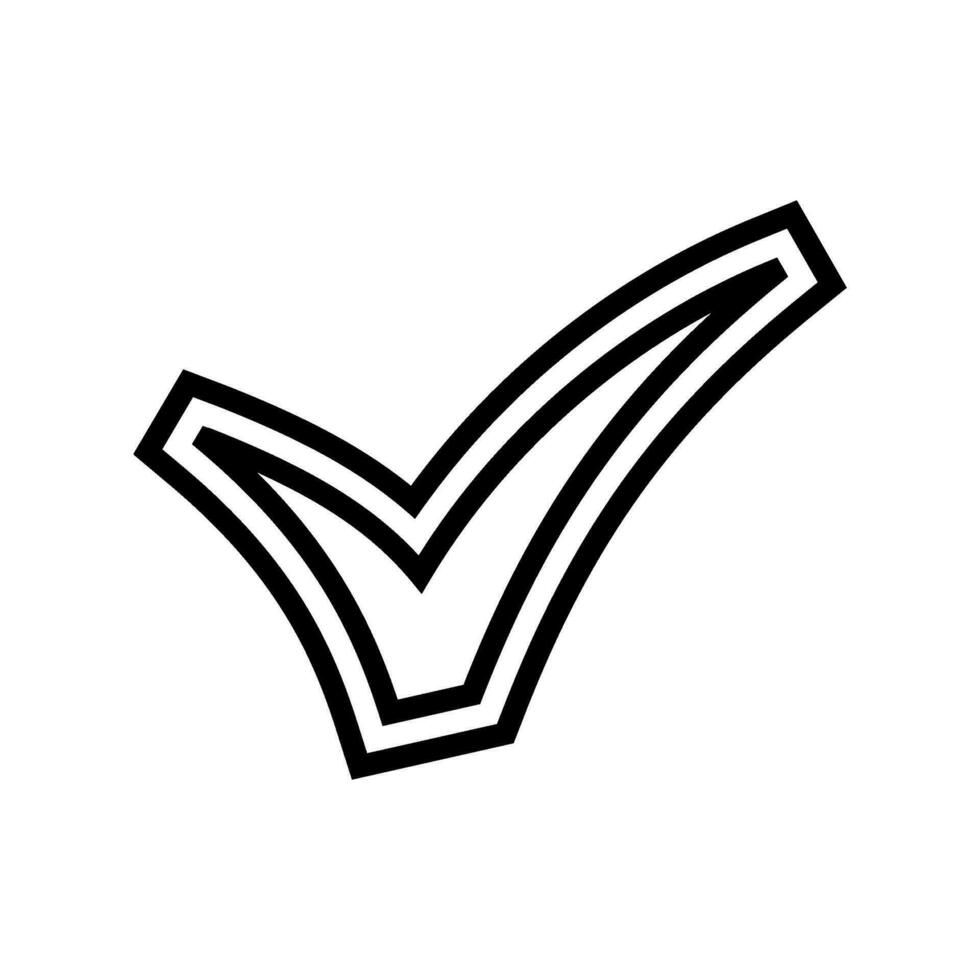 green check line icon vector illustration