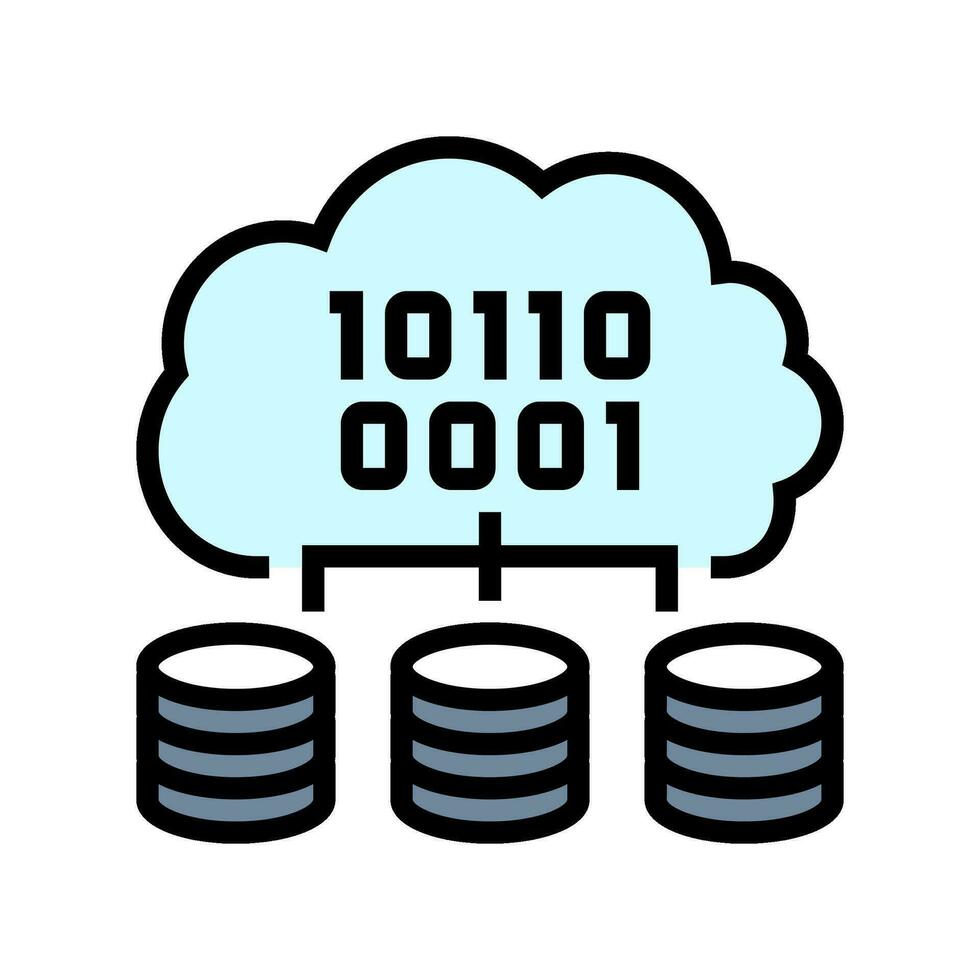 cloud computing software color icon vector illustration